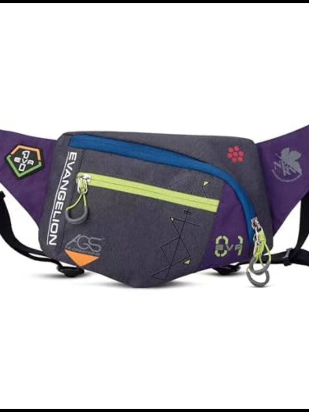Nylon Crossbody Sling Bag Waist Pack Adjustable Strap Water Resistant 5 Pockets